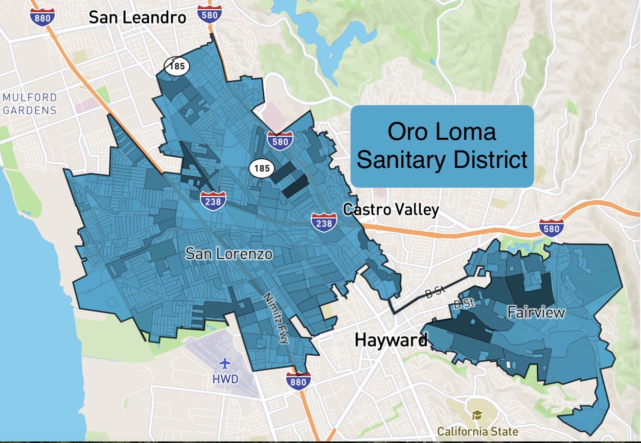 Map of Oro Loma Sanitary District service area